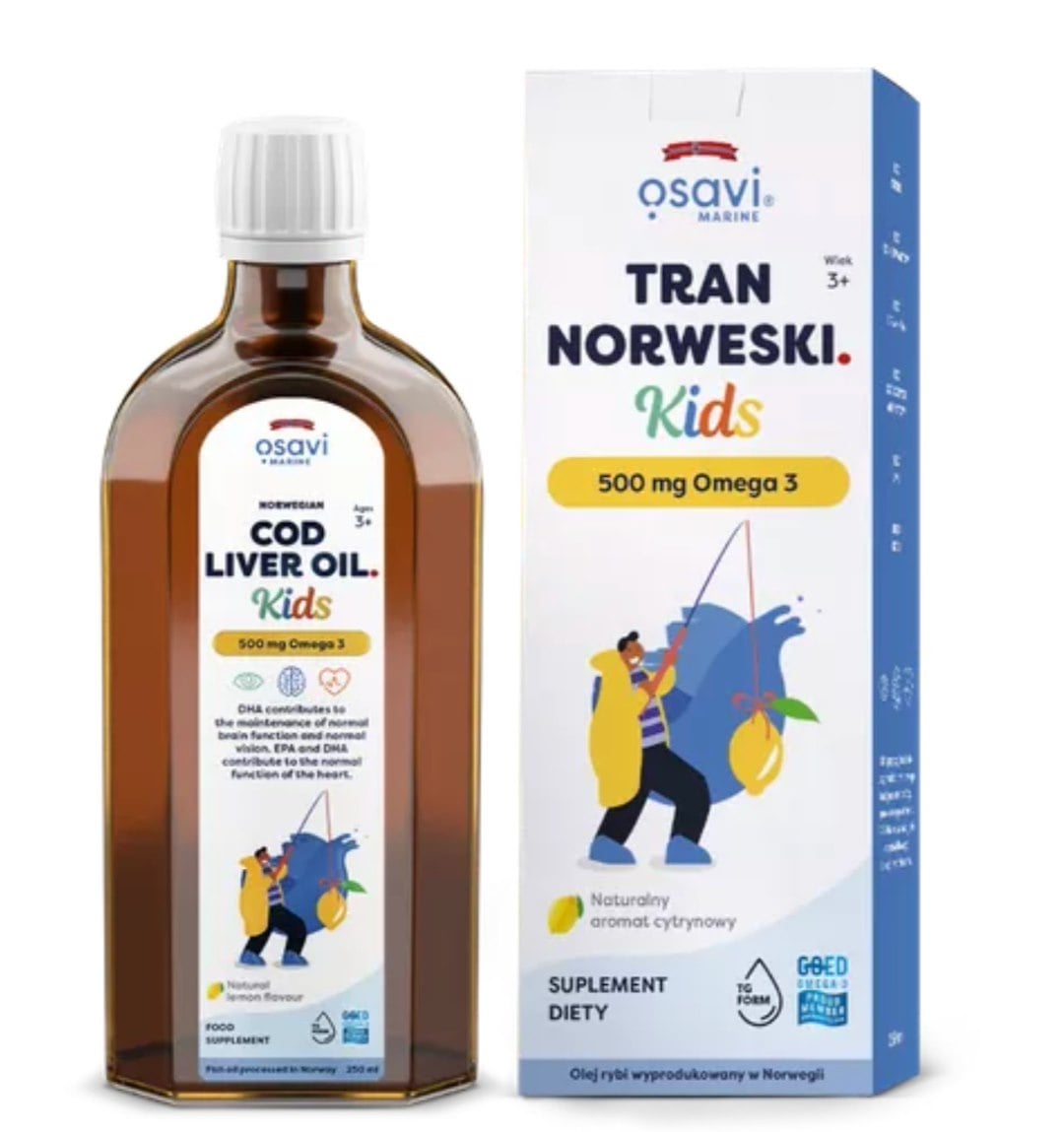 Osavi Nórsky rybí tuk Kids 500 mg Omega 3 250 ml s citrónovou arómou