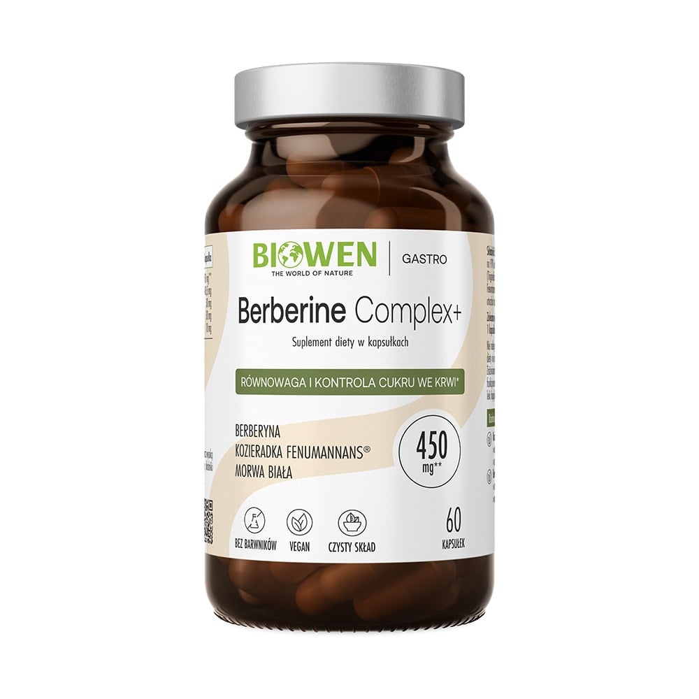 Biowen Berberine Complex+ 510 mg berberín, biela moruša, senovka grécka 60 kapsúl