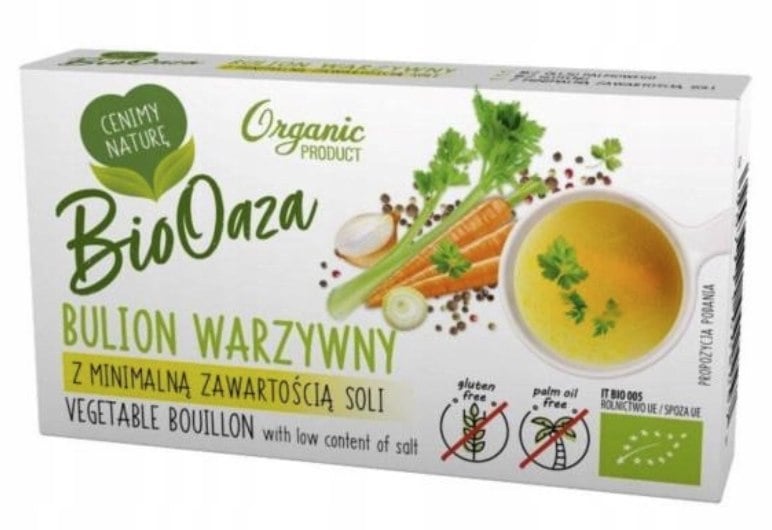 BioOaza Zeleninový bujón v kockách so zníženým obsahom soli bezlepkový BIO 60 g