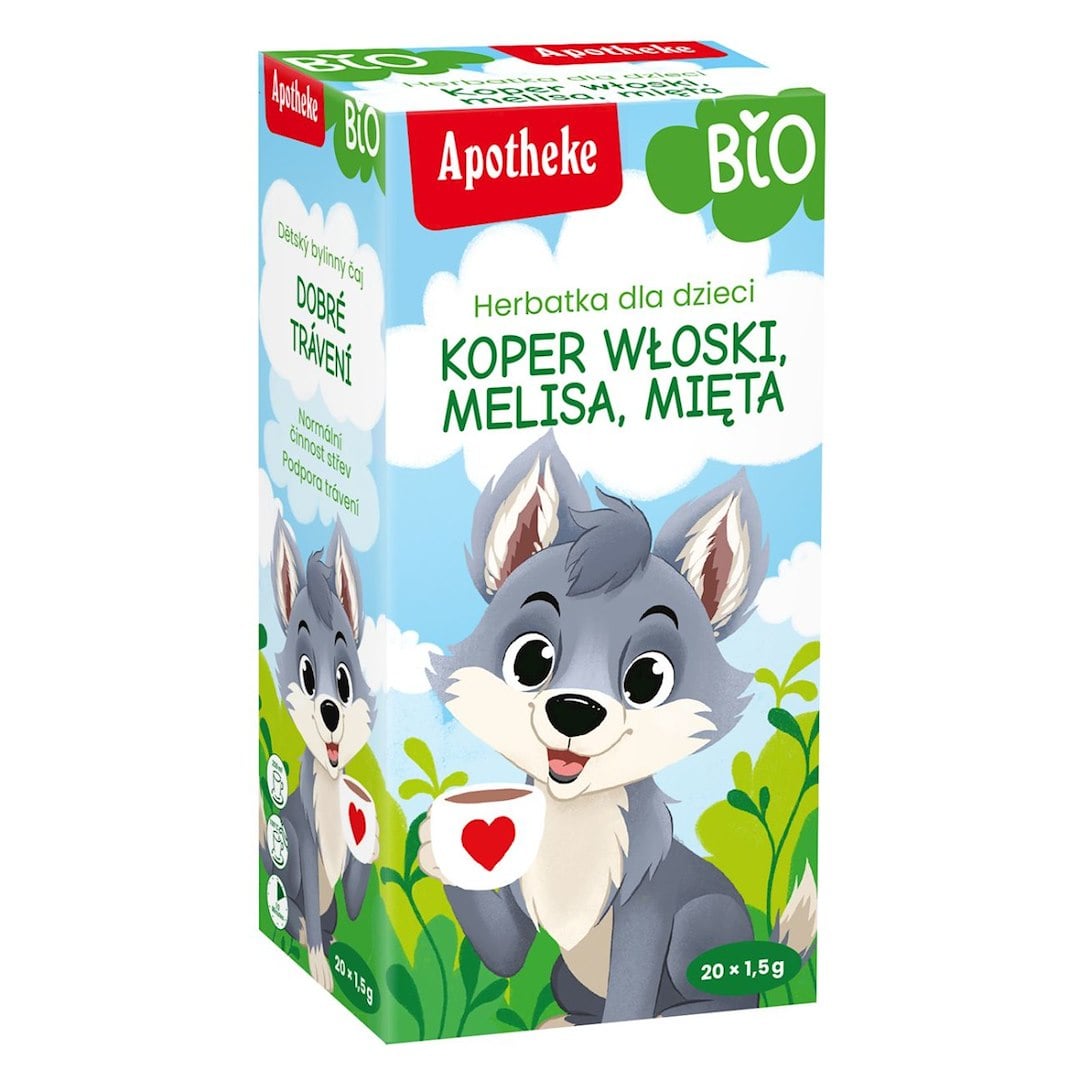 Apotheke Detský čaj fenikel, medovka, mäta BIO 30 g (20 × 1,5 g)