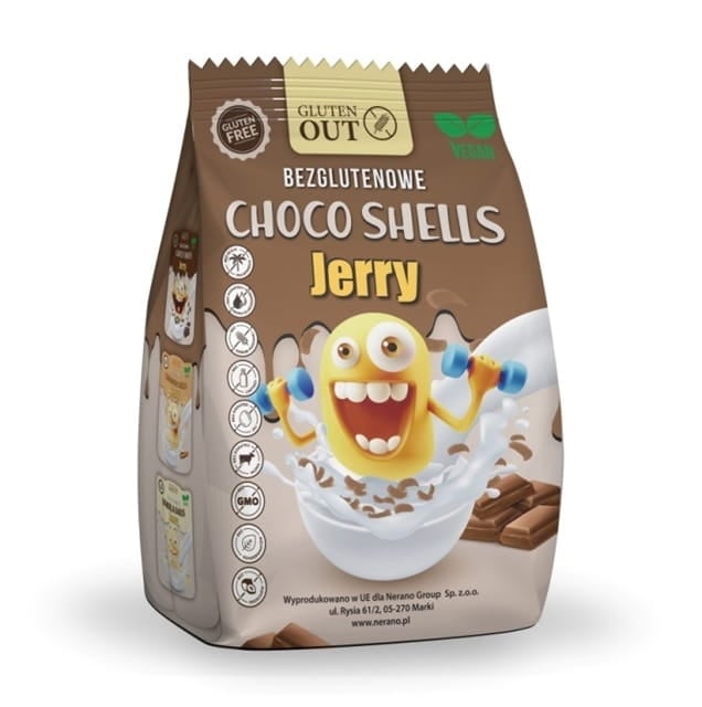Jerry Gluten Out Kakaové obilné mušličky bezlepkové 375 g