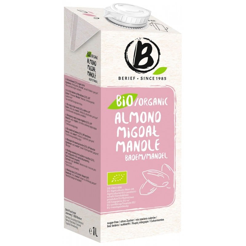 Berief Mandľový nápoj bez cukru bezlepkový BIO 1 l