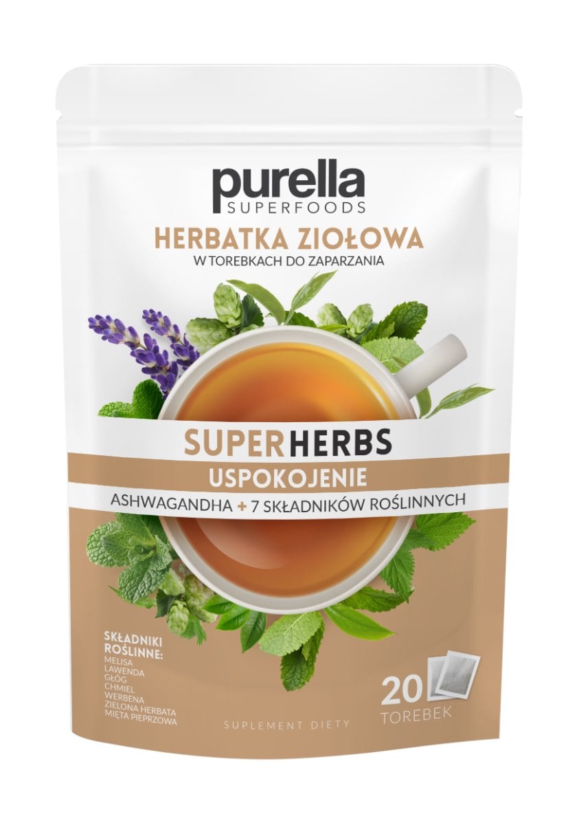 Purella SuperHerbs bylinný čaj Upokojenie 20 x 1,75 g