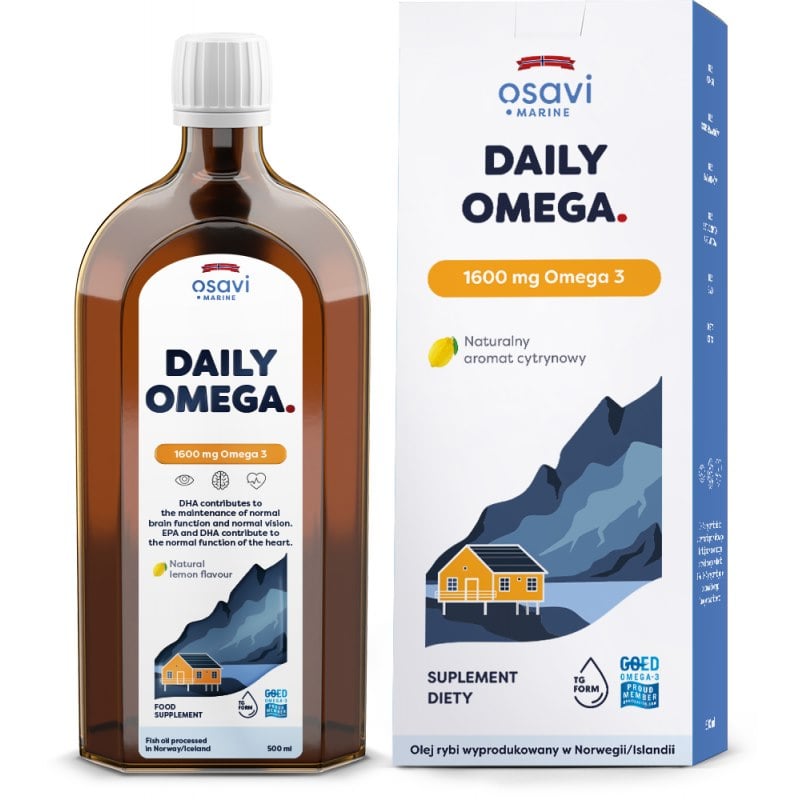Osavi Daily Omega 1600 mg Omega 3 + D3 500 ml s citrónovou príchuťou