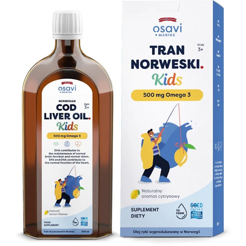 Osavi Nórsky rybí tuk Kids 500 mg Omega 3 500 ml s citrónovou príchuťou