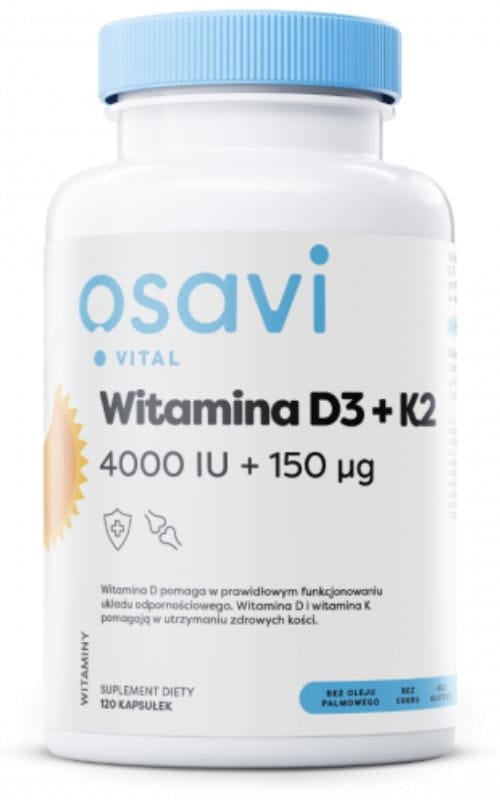 Osavi Vitamín D3 + K2 4000 IU + 150 µg 120 mäkkých kapsúl
