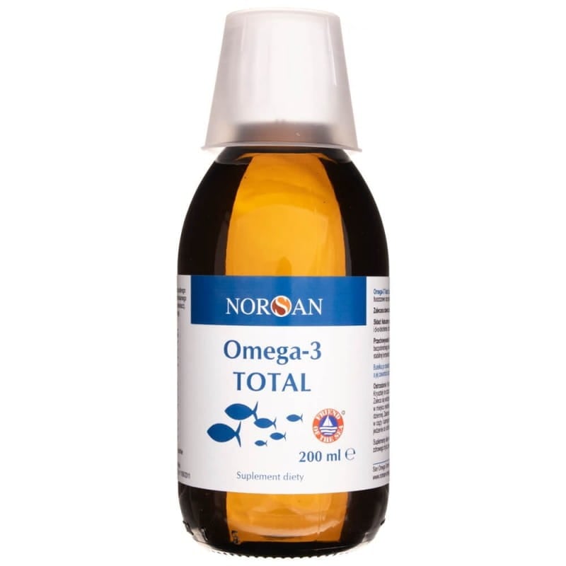Norsan Omega-3 TOTAL rybí olej s vitamínom D3 200 ml s prírodnou chuťou