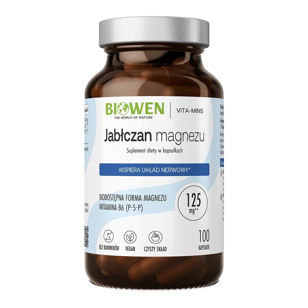 Biowen Malát hořčíku s vitaminem B6 (P-5-P) 100 kapslí