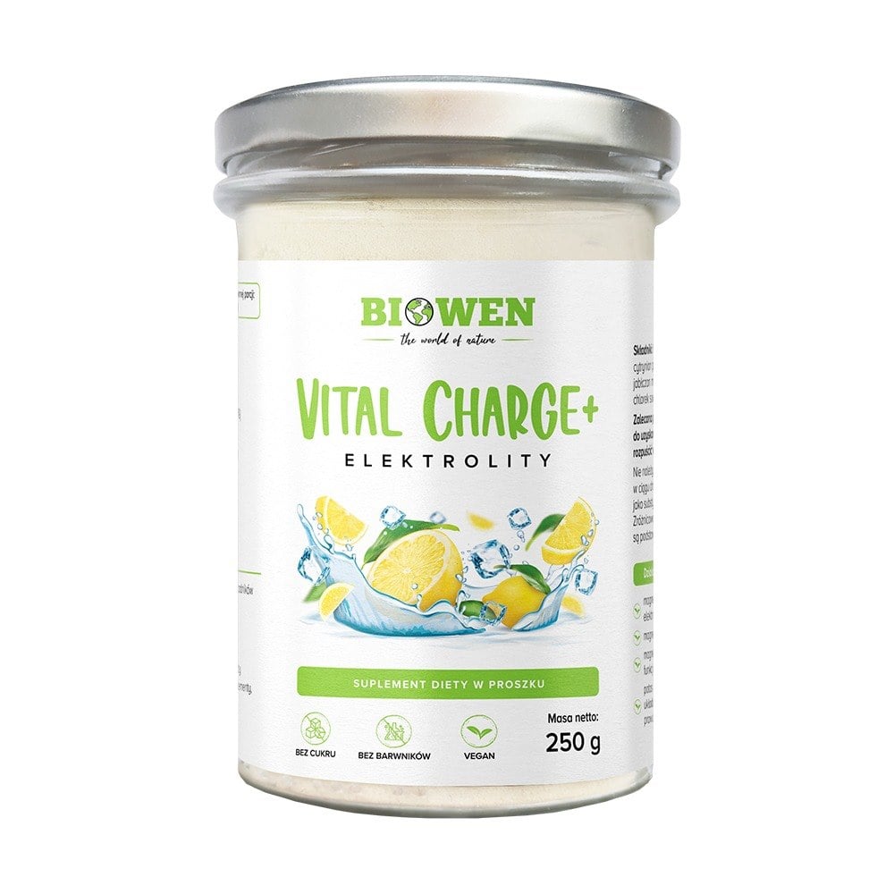 Biowen Elektrolyty Vital Charge+ prášok 250 g s citrónovou príchuťou