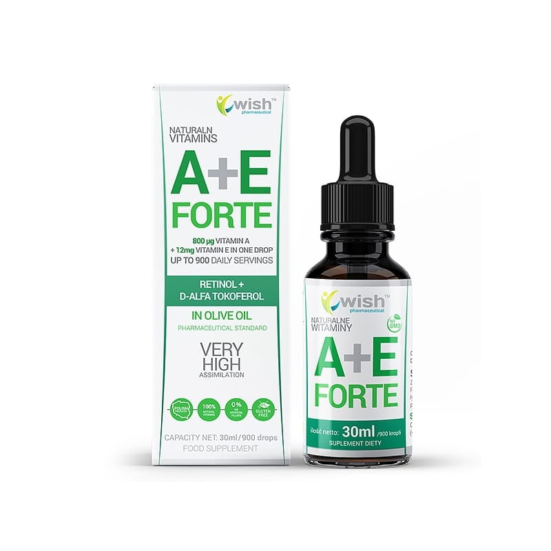 Wish Prírodný vitamín A+E Forte v kvapkách 30 ml