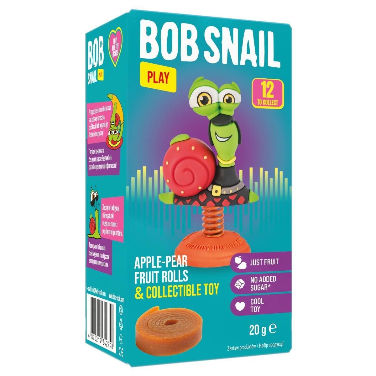 BOB SNAIL Ovocný snack jablko a hruška s hračkou 20 g