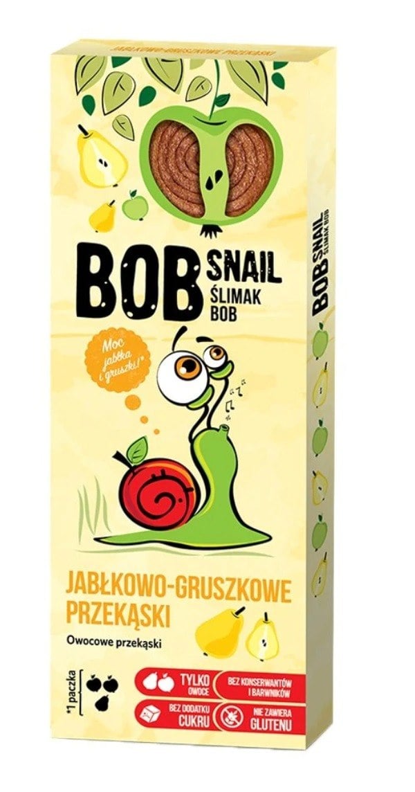 BOB SNAIL Ovocný snack jablko a hruška 30 g
