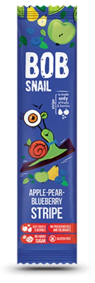 BOB SNAIL Ovocný snack jablko, hruška a čučoriedka 14 g