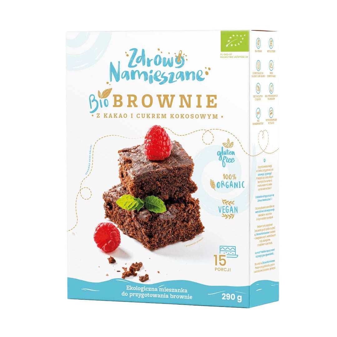 ZDROWO NAMIESZANE Zmes na pečenie brownie s kakaom a kokosovým cukrom 290 g