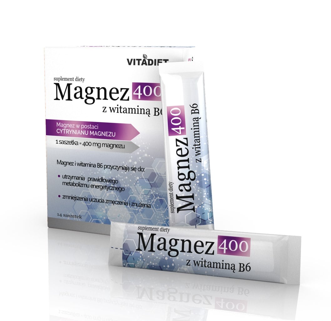 VITADIET Horčík 400 mg s vitamínom B6 14 vreciek