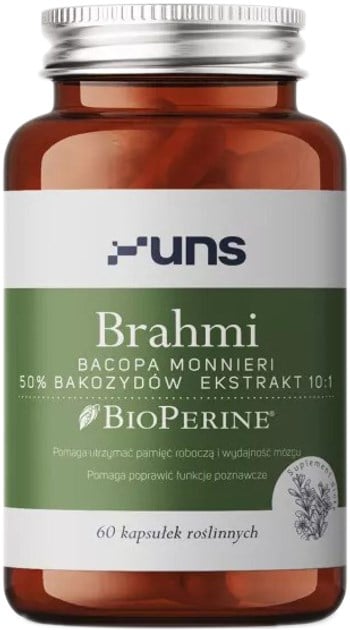 UNS Brahmi (Bacopa Monnieri) + Bioperine 60 vege kapsúl