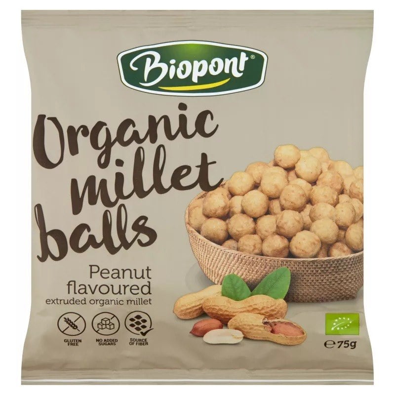 Biopont Pšenové chrumky s praženými arašidmi bezlepkové BIO 75 g