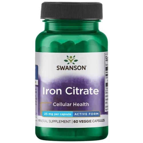 Swanson Citrát železa 25 mg 60 kapslí