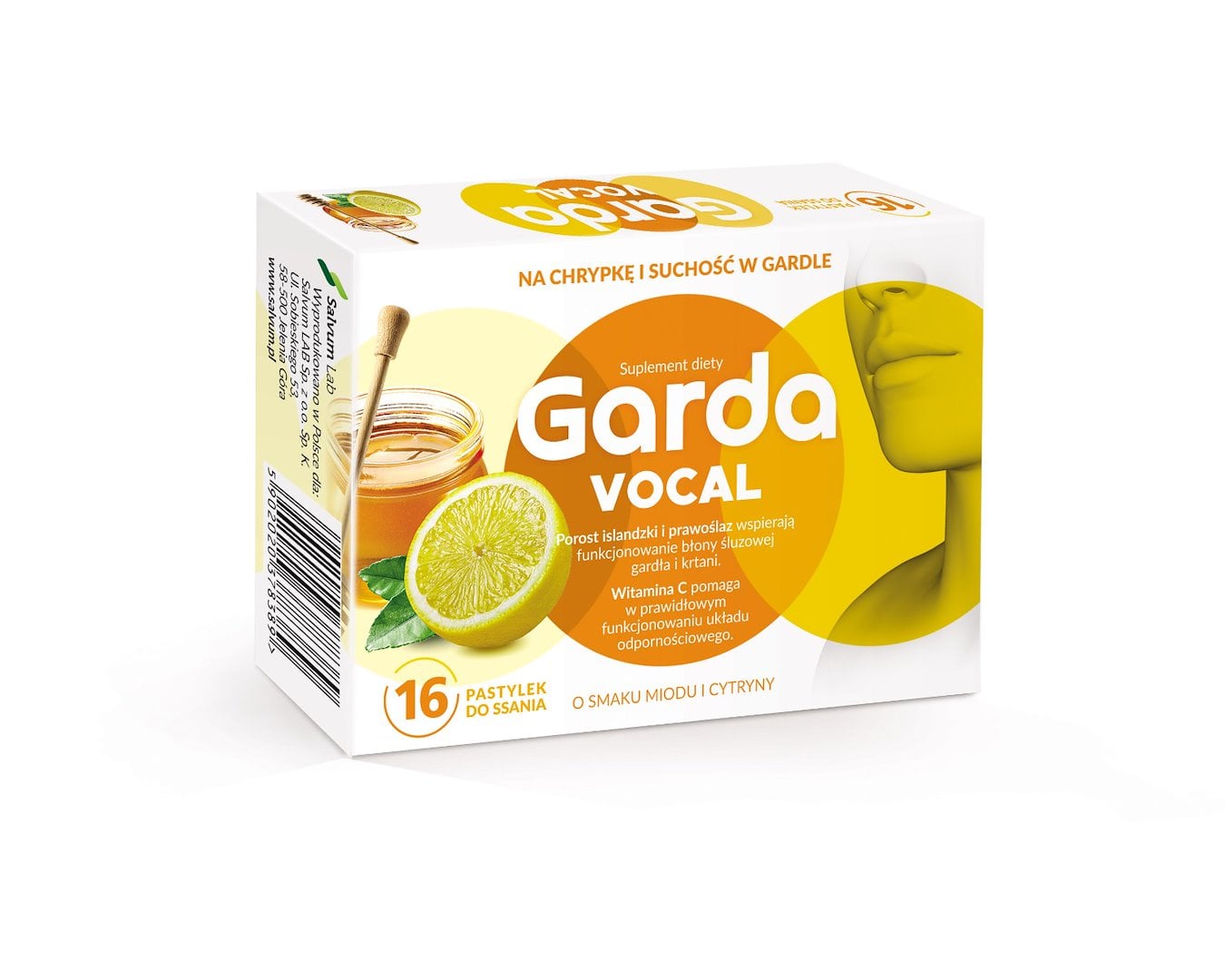 Garda Vocal 16 pastiliek na cmúľanie s príchuťou medu a citróna