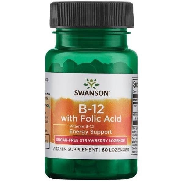 Swanson Vitamín B12 + kyselina listová 60 pastiliek