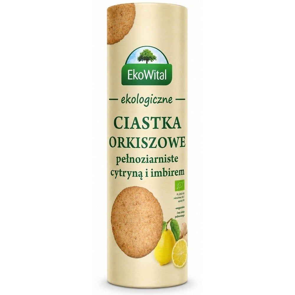 EKOWITAL Špaldové celozrnné sušienky s citrónom a zázvorom BIO 250 g