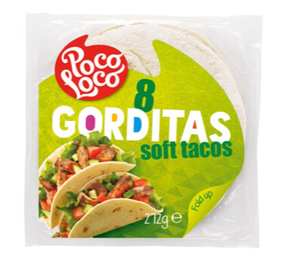 Poco Loco Gorditas Soft Tacos 15 cm, 8 kusov, 272 g