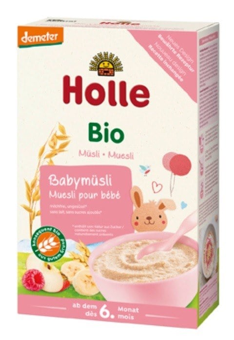 Holle Obilná kaša müsli malina-jablko-banán od 6 mesiacov Demeter BIO 250 g