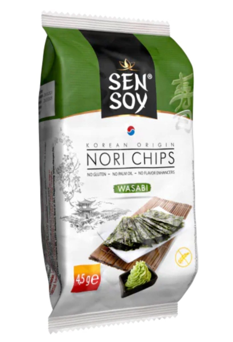 SEN SOY Chipsy z rias nori Wasabi bezlepkové 4,5 g