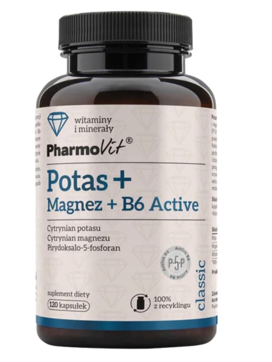 Pharmovit Draslík + hořčík + B6 Active 120 kapslí