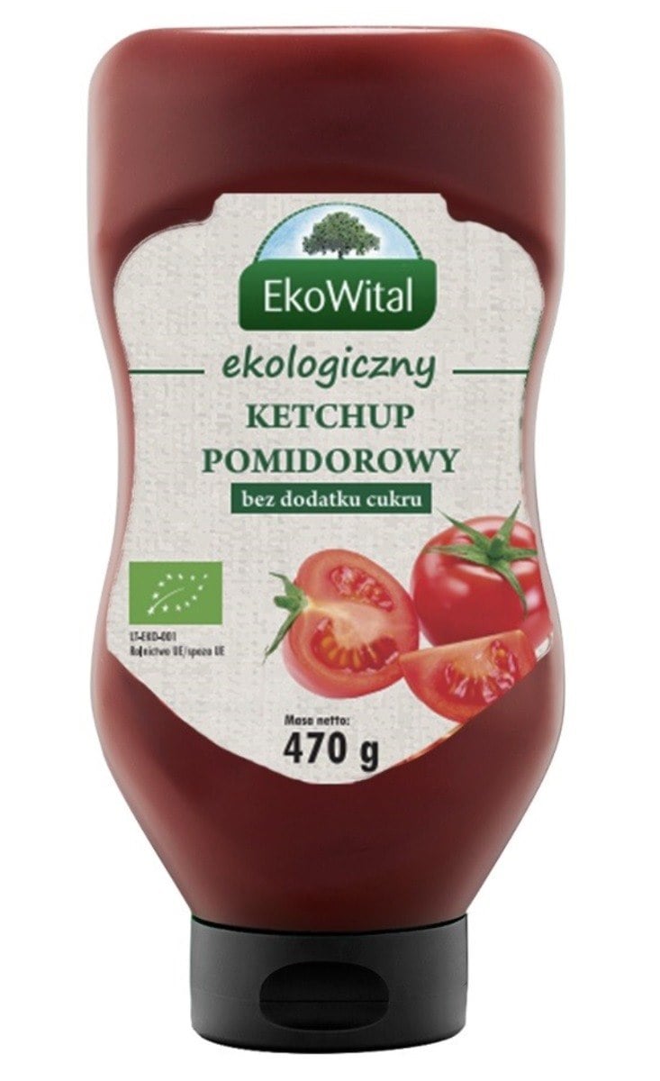 EKOWITAL Kečup bez přidaného cukru BIO 470 g