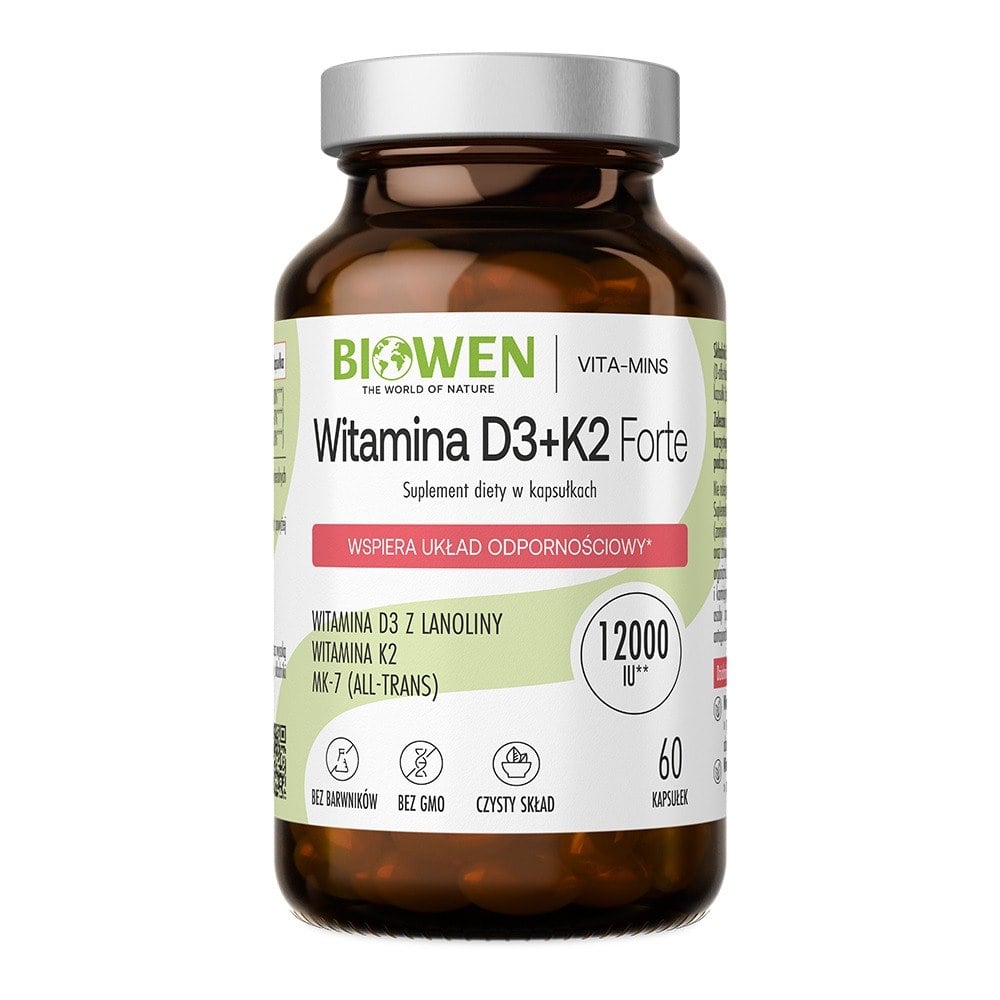Biowen Vitamín D3 + K2 Forte 12000 IU 60 kapslí