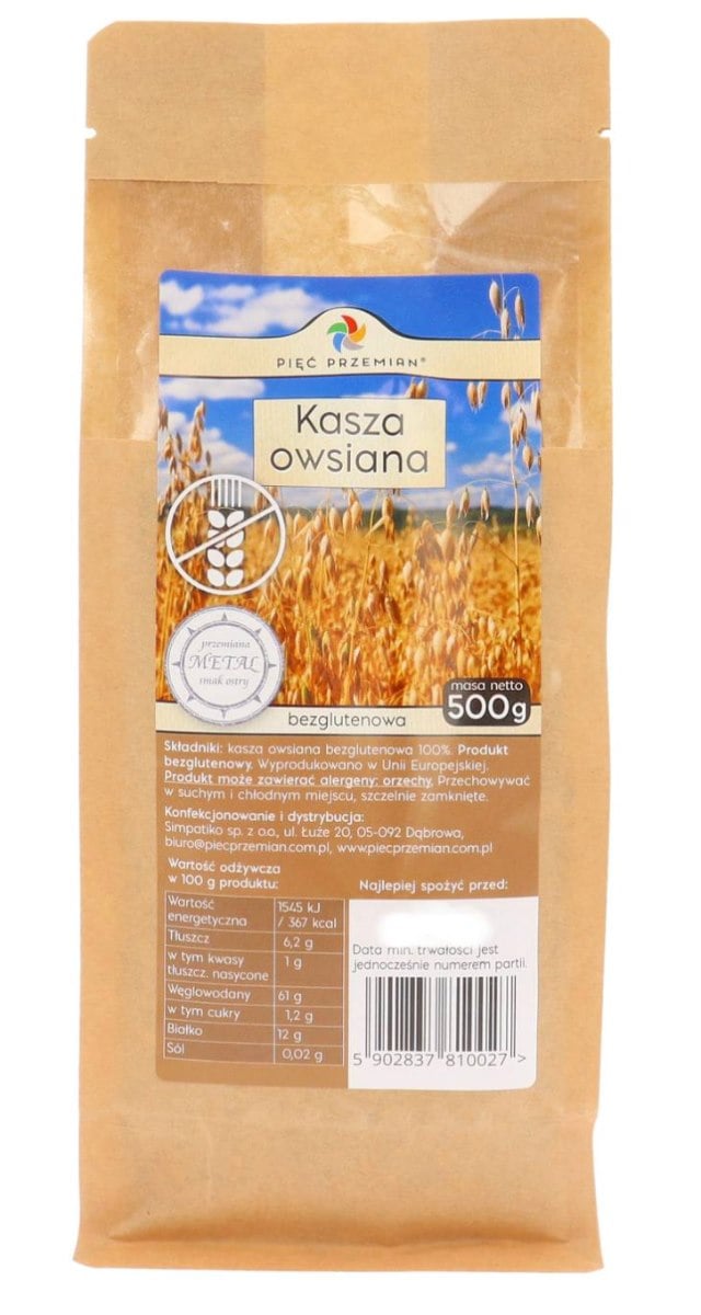 Pięć Przemian Ovesné kroupy bez lepku 500 g