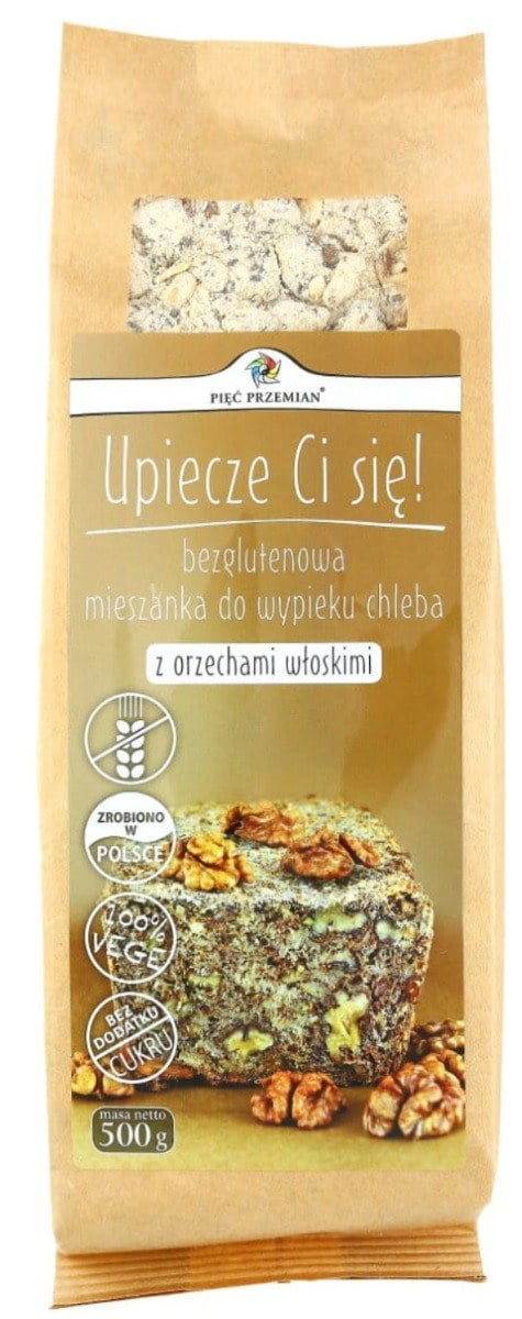 Pięć Przemian Zmes na bezlepkový chlieb KETO s vlašskými orechmi 500 g