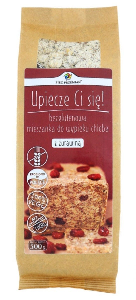 Pięć Przemian Zmes na bezlepkový chlieb s brusnicami 500 g