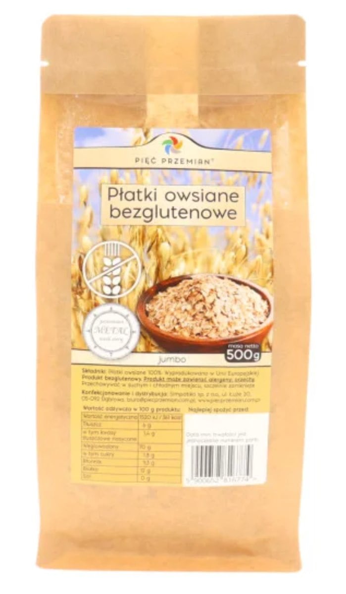 Pięć Przemian Ovsené vločky jumbo bezlepkové 500 g