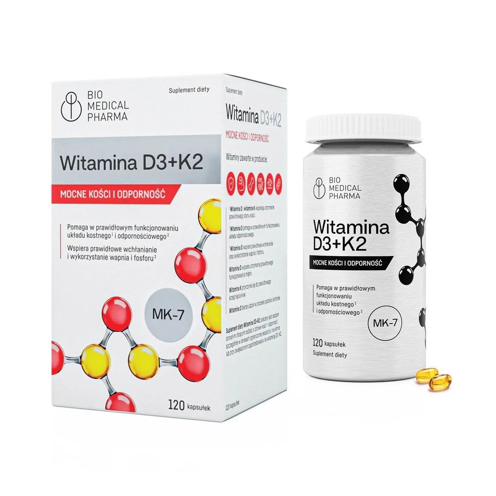 Bio Medical Pharma Vitamín D3 + K2 MK-7 120 kapsúl