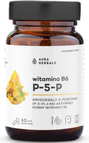 Aura Herbals Vitamín B6 P-5-P 6 mg 60 kapslí