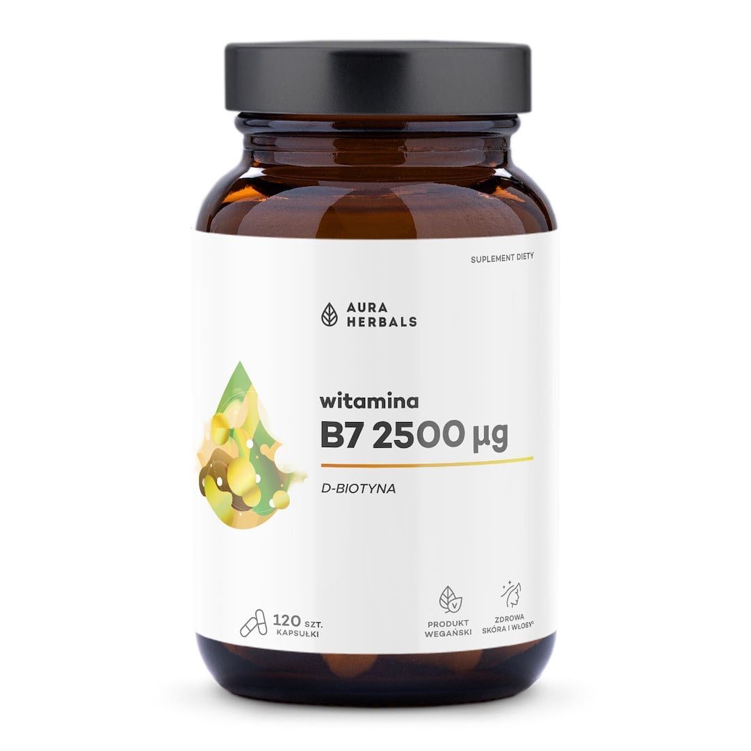 Aura Herbals Vitamín B7 2500 µg biotín 120 kapsúl
