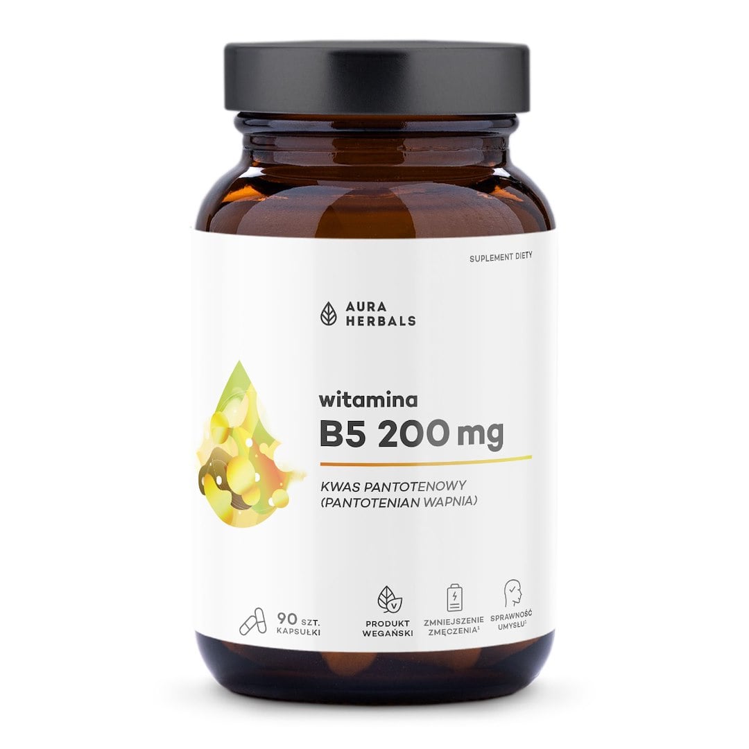 Aura Herbals Vitamín B5 200 mg kyselina pantoténová 90 kapsúl