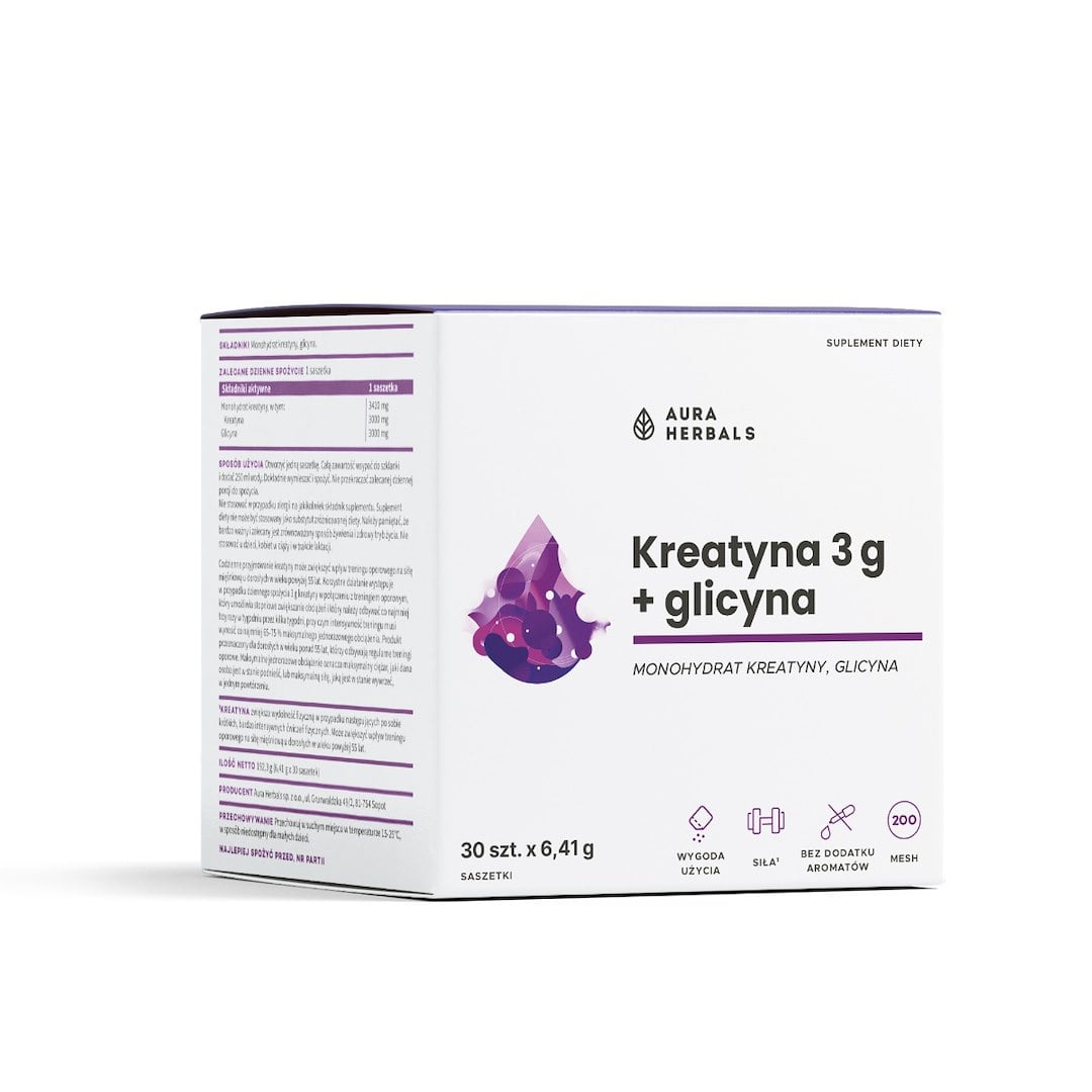 Aura Herbals Kreatin 3 g monohydrát + glycin 30 sáčků