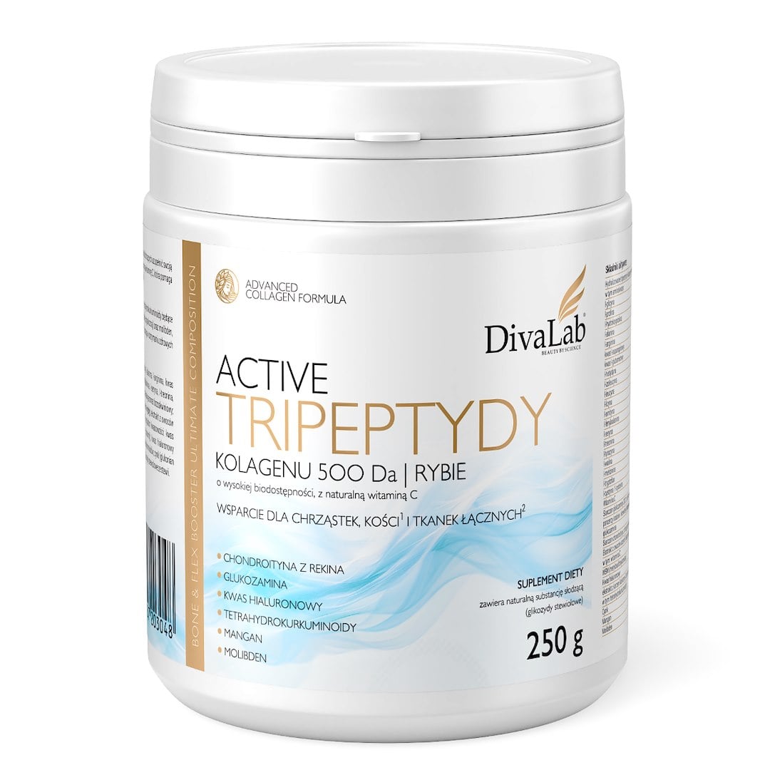 DivaLab Active Kolagén Tripeptidy rybie 500 Da chondroitín glukozamín 250 g