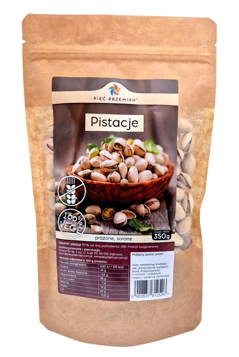 Pięć Przemian Pražené solené pistácie 350 g