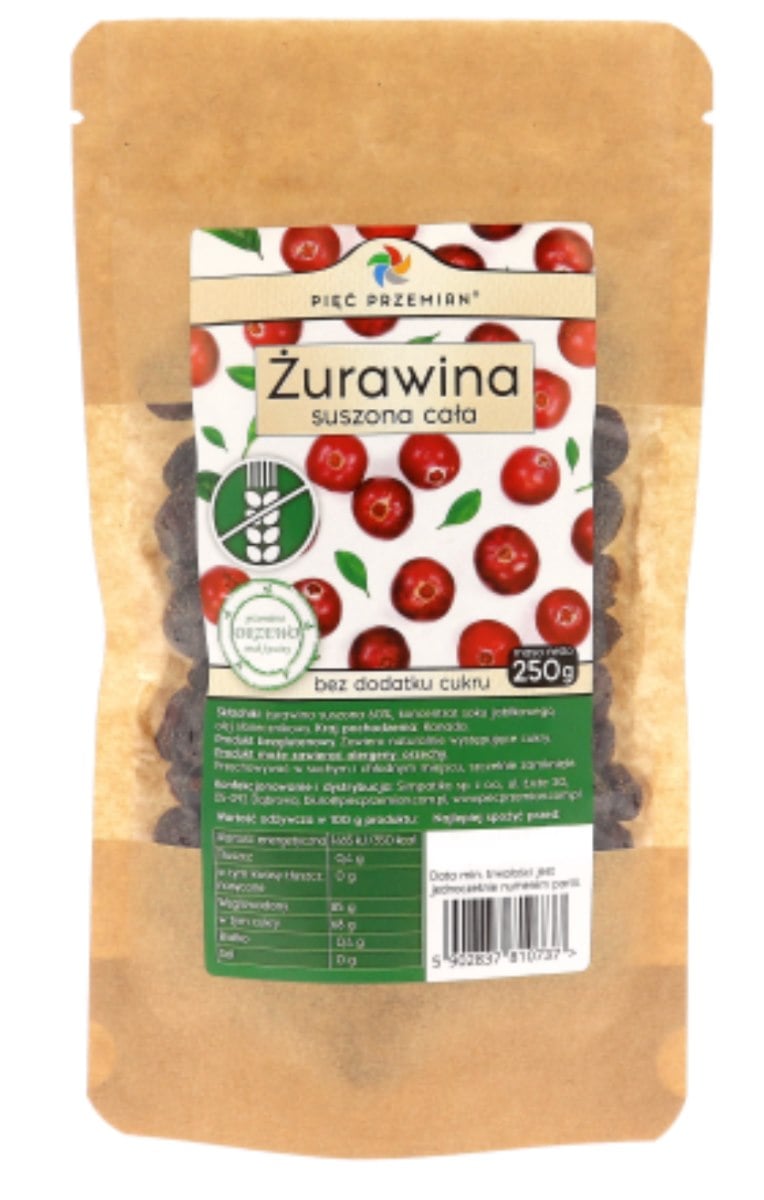 Pięć Przemian Sušené brusinky s jablečnou šťávou krájené 250 g