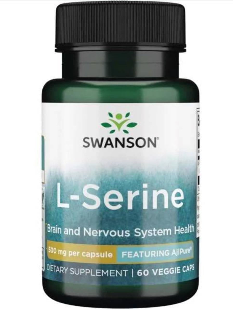 SWANSON AjiPure L-serín 500 mg 60 vegánskych kapsúl