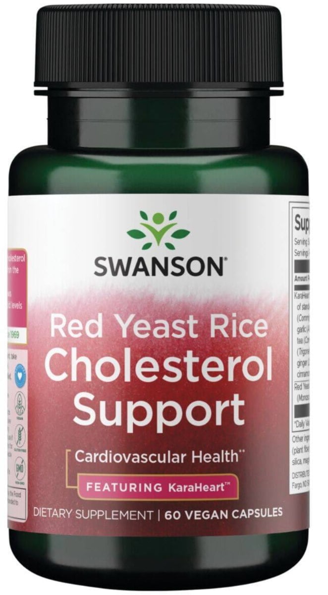Swanson Red Yeast Rice Cholesterol Support 60 vegetariánskych kapsúl