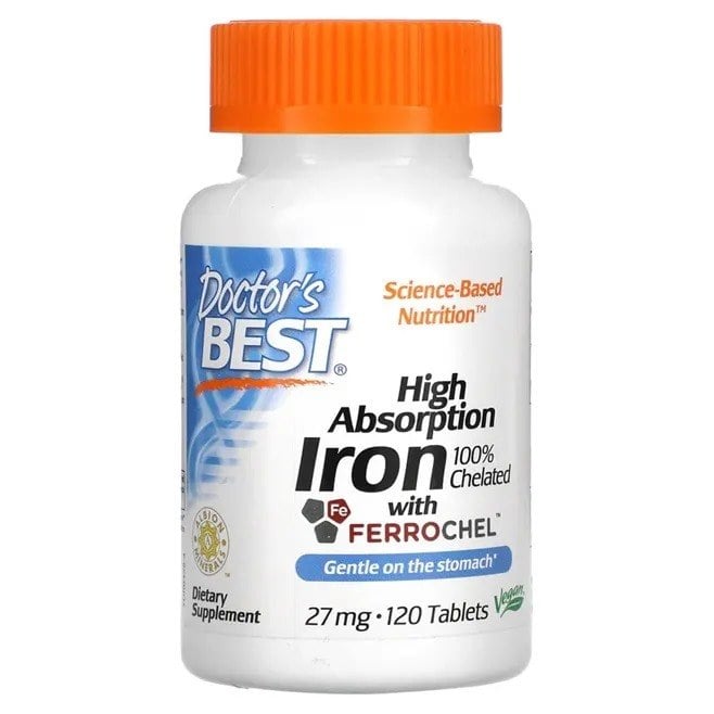 Doctor's Best High Absorption Iron 27 mg 120 tabliet