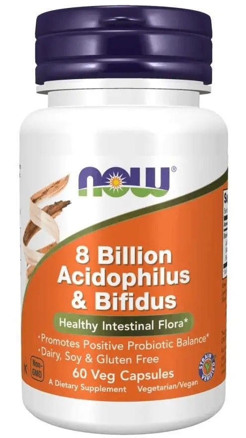 NOW Foods 8 Billion Acidophilus & Bifidus 60 vegánskych kapsúl