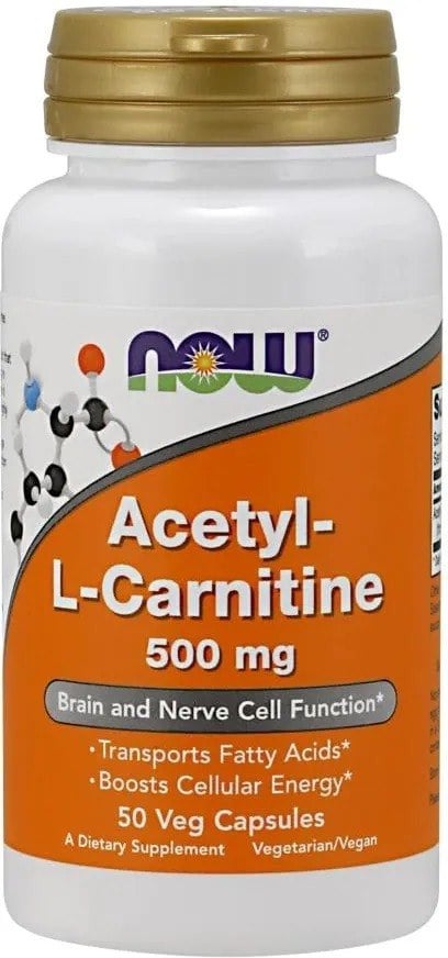 NOW Foods Acetyl-L-Carnitine 500 mg 100 veganských kapslí