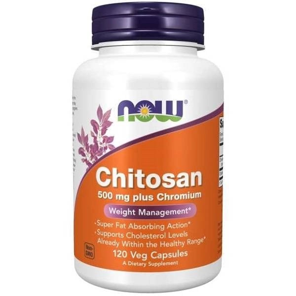 NOW Foods Chitosan 500 mg Plus Chromium 120 vegánskych kapsúl