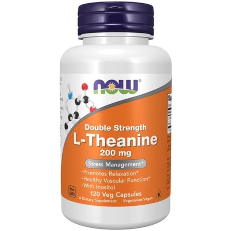 NOW Foods Double Strength L-Theanine 200 mg 120 vegánskych kapsúl